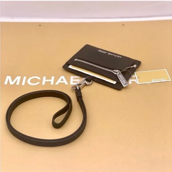 Michael Kors Black Card Wallet Lanyard - Picture 6 of 9